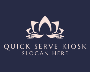 Lotus Massage Hands logo design