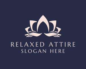 Lotus Massage Hands logo design