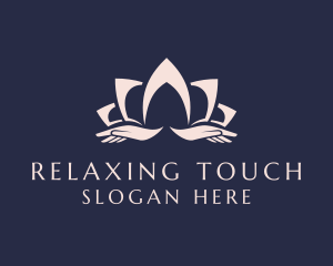 Massage - Lotus Massage Hands logo design