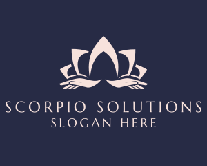 Lotus Massage Hands logo design