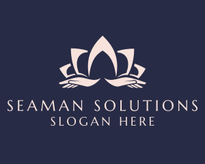 Lotus Massage Hands logo design