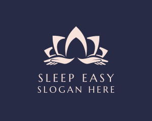 Lotus Massage Hands logo design