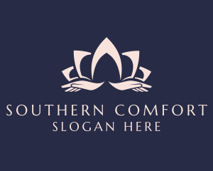 Lotus Massage Hands logo design