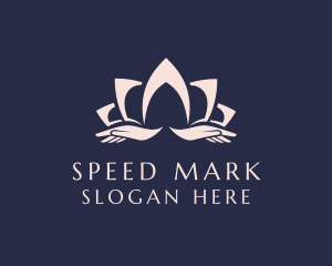 Lotus Massage Hands logo design