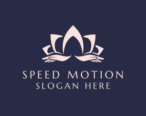 Lotus Massage Hands logo design