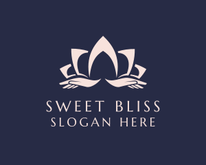 Lotus Massage Hands logo design