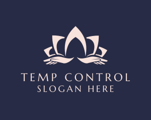 Lotus Massage Hands logo design