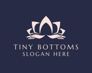 Lotus Massage Hands logo design