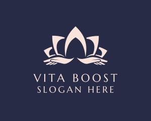 Lotus Massage Hands logo design