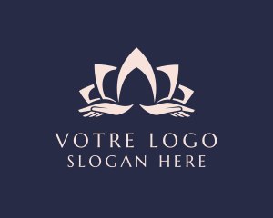 Lotus Massage Hands logo design