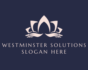 Lotus Massage Hands logo design