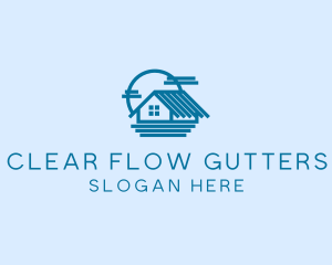 Gutter - House Construction Roof logo design