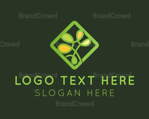 Green Diamond Flower Logo