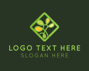 Botanical - Green Diamond Flower logo design