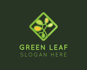 Green Diamond Flower logo design