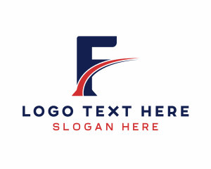 Forwarding - Fast Courier Swoosh Letter F logo design