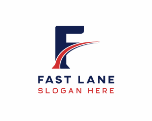 Fast Courier Swoosh Letter F logo design