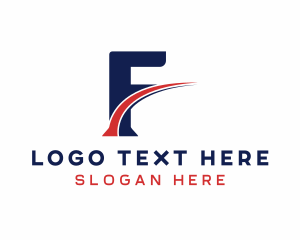 Toll - Fast Courier Swoosh Letter F logo design