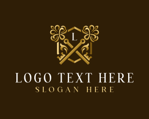 Lease - Elegant Real Estate Key logo design