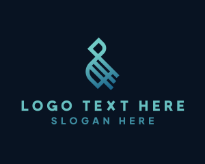 Typography - Modern Gradient Ampersand logo design