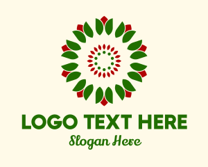 Christmas - Flower Bud Wreath logo design