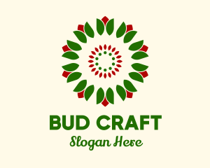 Bud - Flower Bud Wreath logo design