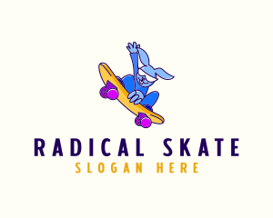 Skateboard - Cool Skateboarding Bunny logo design