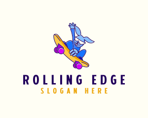 Skating - Cool Skateboarding Bunny logo design