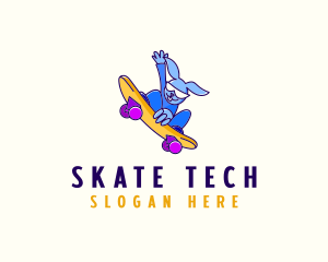 Cool Skateboarding Bunny logo design