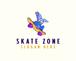 Cool Skateboarding Bunny logo design