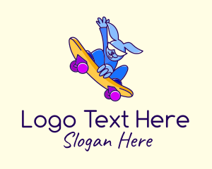 Skateboard - Skateboarding Bunny Mascot logo design