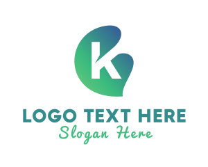 Producer - Green Gradient Leaf Letter K logo design