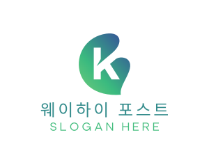 Gradient Leaf Letter K logo design