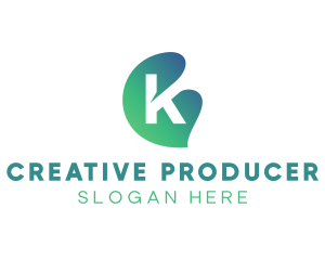 Producer - Gradient Leaf Letter K logo design
