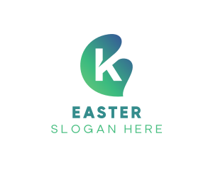 Vegan - Gradient Leaf Letter K logo design