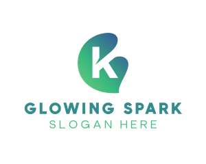 Gradient Leaf Letter K logo design