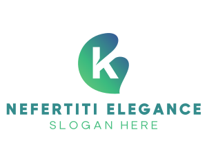 Gradient Leaf Letter K logo design