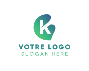 Cleaning - Gradient Leaf Letter K logo design