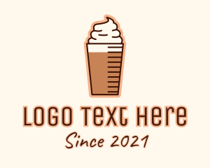 Iced Coffee - Frappe Iced Coffee Drink logo design