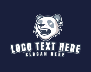 Blue Bear - Angry Panda Bear logo design