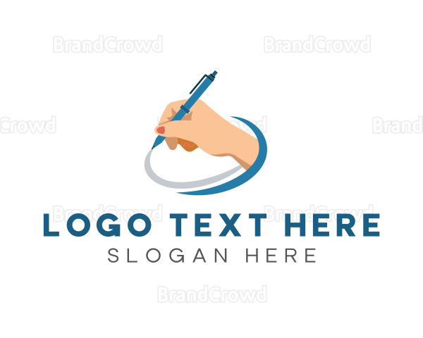 Creative Handwriting Pen Logo