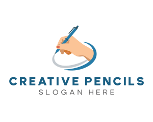 Creative Handwriting Pen logo design