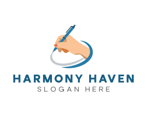 Creative Handwriting Pen logo design