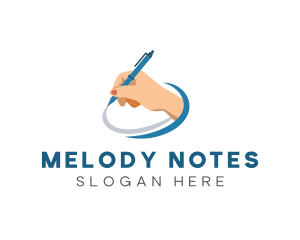 Notes - Creative Handwriting Pen logo design