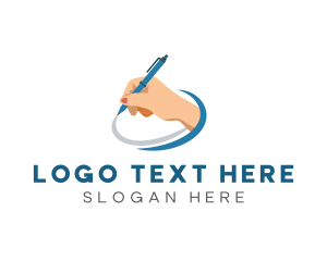 Literature - Creative Handwriting Pen logo design