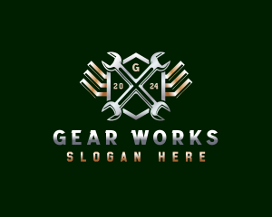 Wrench Gear Muffler logo design