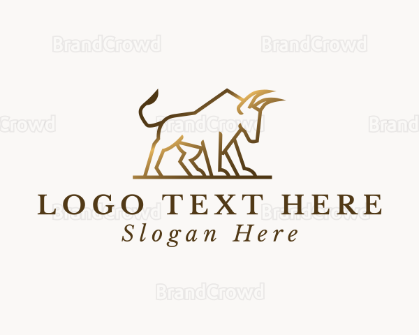 Golden Bull Animal Logo