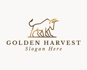 Golden - Golden Bull Animal logo design