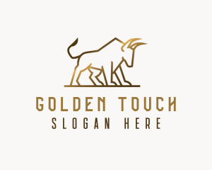 Golden Bull Animal logo design