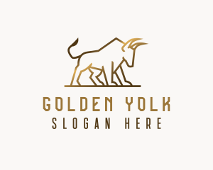 Golden Bull Animal logo design